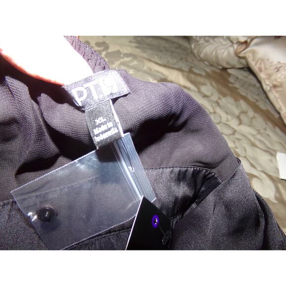 Apt 9 black satin look and lace cami adjustable strap XL NWT Sexy Soft - Picture 5 of 5